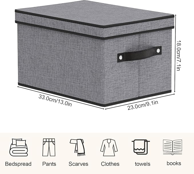 Fabric Storage Boxes, 7.1 x 9.1 x 13 Inch Baskets - Image 4