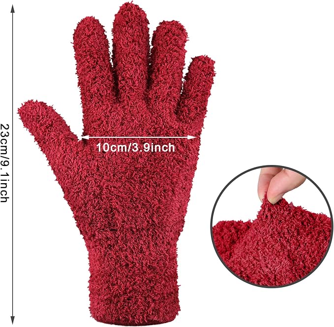 Bencailor 6 Pairs Microfiber Dusting Gloves, Dusting Cleaning Gloves Microfiber - Image 3