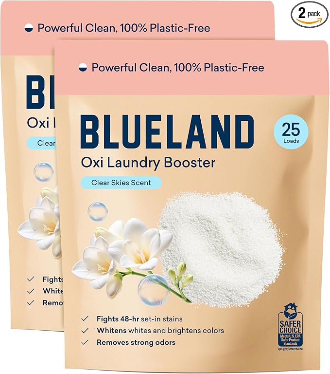 BLUELAND Oxi Laundry Booster Powder Refill 2-Pack, 50 Loads, 35.2 oz, by BLUELAND