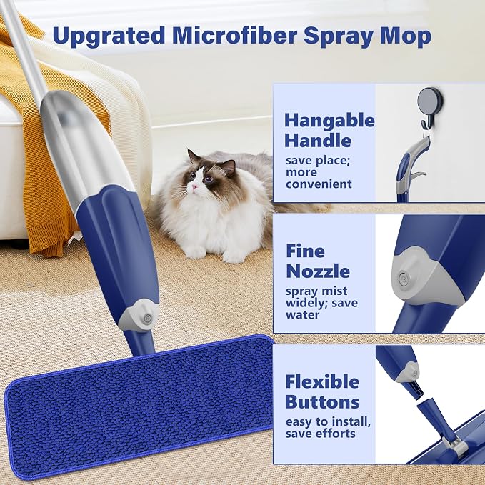 Microfiber Spray Mop for Floors Cleaning: Wet Dry Hardwood Floor Mops - Image 3