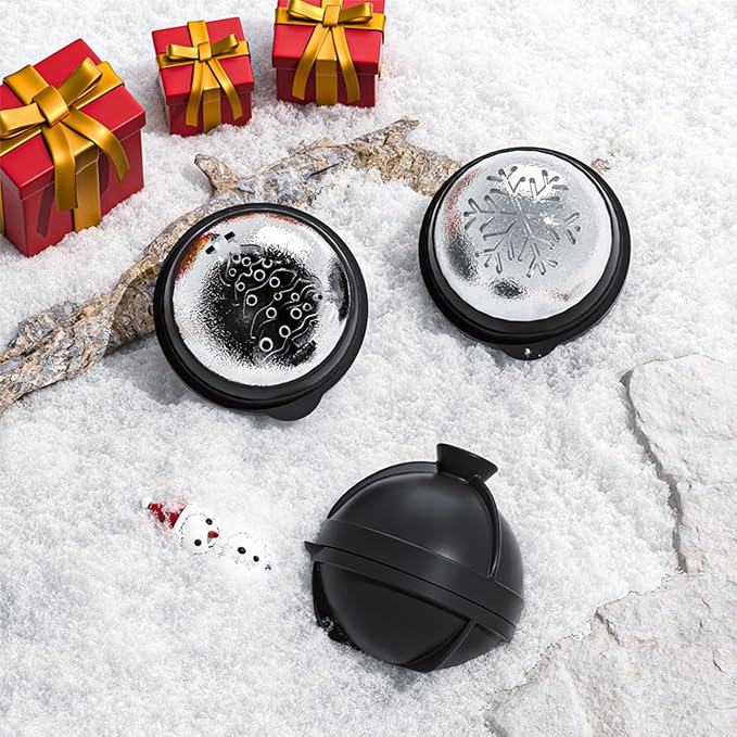 Novelty Christmas Tree Snowflake Ice Ball Maker Mold Set of 2, Christmas - Image 7