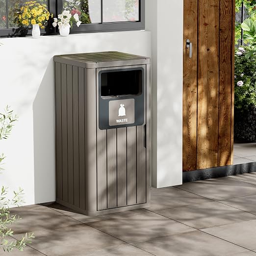 Outdoor Trash Can Waterproof Resin Garbage Can - Image 3