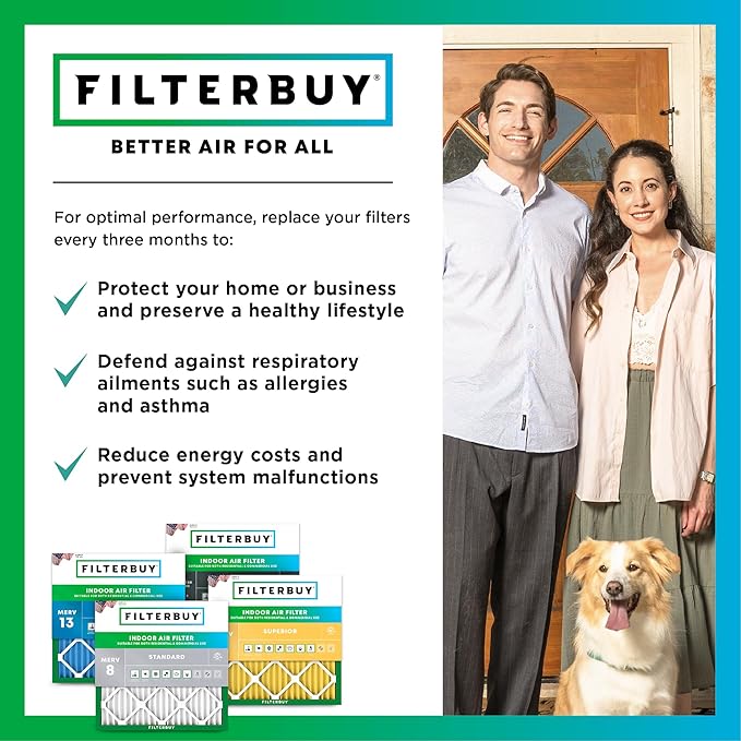 Filterbuy 17x20x1 Air Filter MERV 8 Dust Defense Replacement, Electrostatic - Image 7