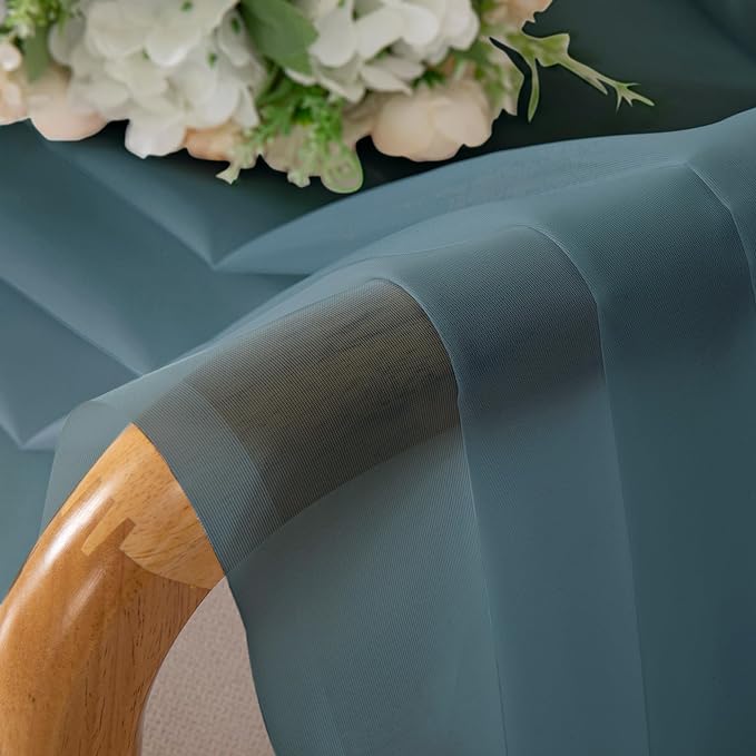 Chyhomenyc Sheer Curtains 63 Inch Length 2 Panels, Light Filtering Rod Pocket - Image 3