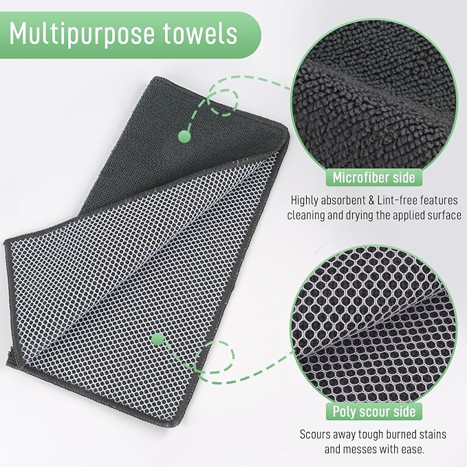 SINLAND Microfiber Dish Cloth Kitchen Washcloth Best Kitchen Cloths Cleaning - Image 3