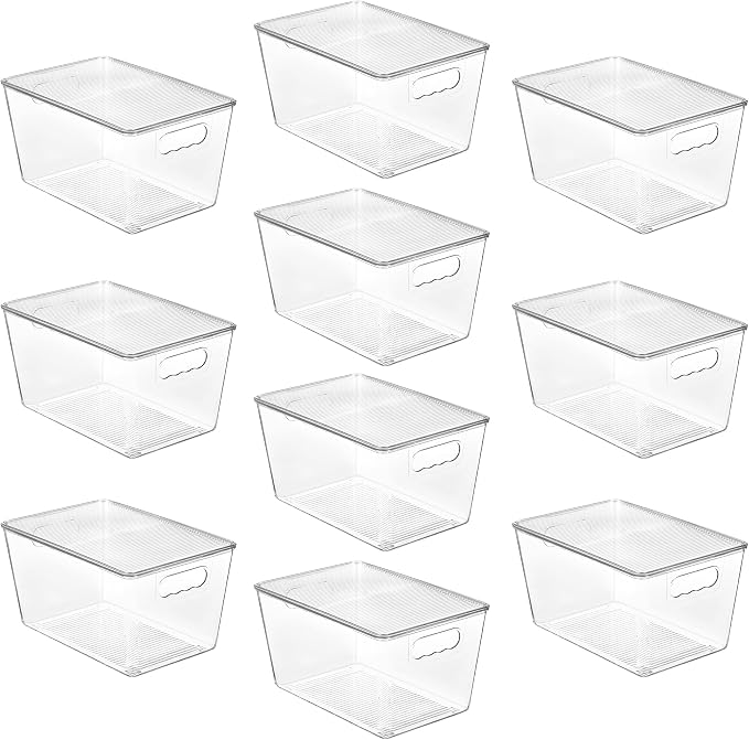 Vtopmart 10 Pack Clear Stackable Storage Bins by Vtopmart