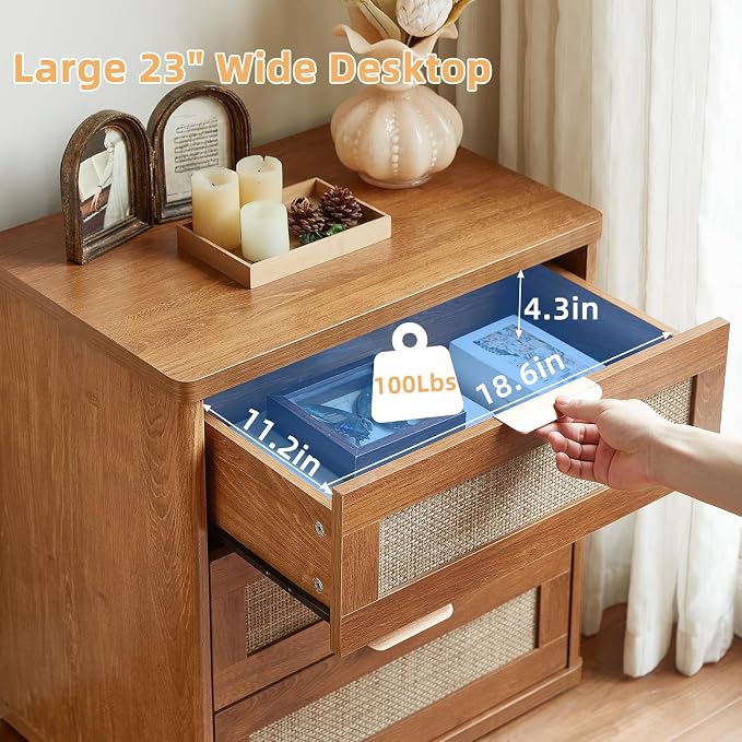 LEYAOYAO Rattan Night Stand Set of 2 - Image 4