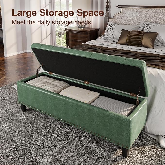 Storage Ottoman Bench, 51-Inch Large Storage Bench - Image 4