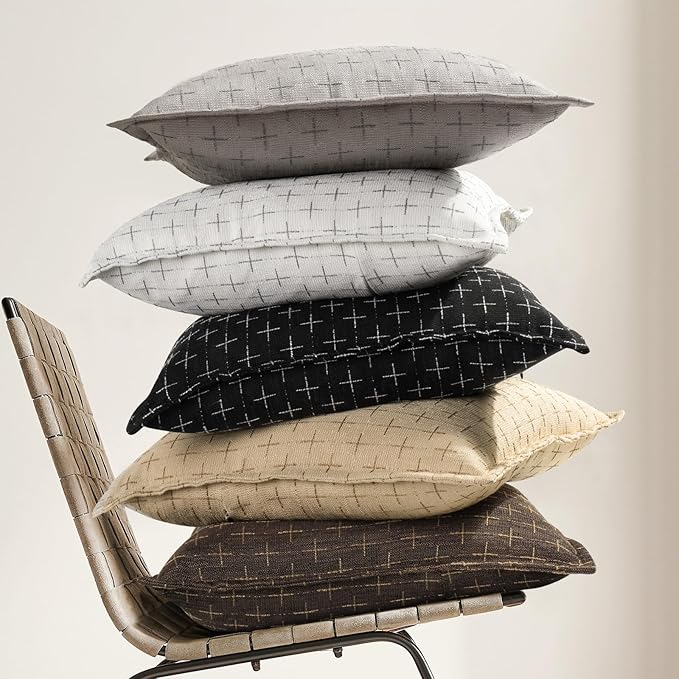 ZWJD Pillow Covers 20x20 Set of 2 Soft Polyester Textured Pillow Covers - Image 4