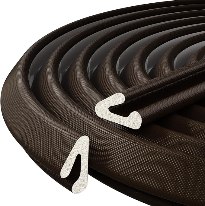 V-Shaped Weather Stripping Door Seal, 33FT Draft Stopper by VANNESSE