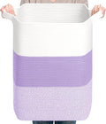 CLHMILY&Z 75L Laundry Basket Rectangular Lavender Rope by ClhmilyZ