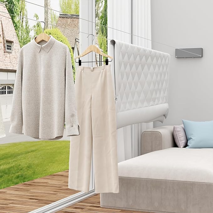 Retractable Clothesline Indoor, Non-Sagging Clothes line retracting Outdoor - Image 5
