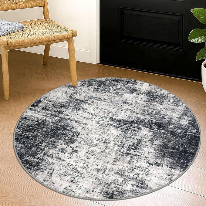 IOHOUZE Round Area Rug 3 Ft Circle Entryway Rugs Round Washable Door Mat Indoor by iOhouze