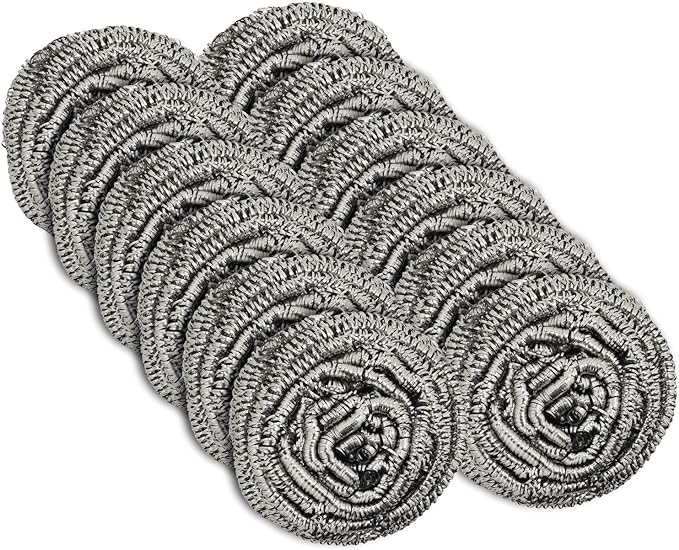 12 Pack Stainless Steel Scourers by Scrub It – Steel Wool Scrubber Pad Used by SCRUBIT