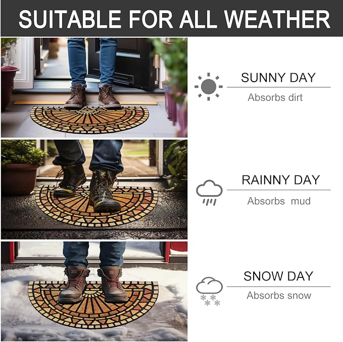 CHICHIC Welcome Door Mat 18 x 30 Inch Front Doormat Outdoors - Image 6
