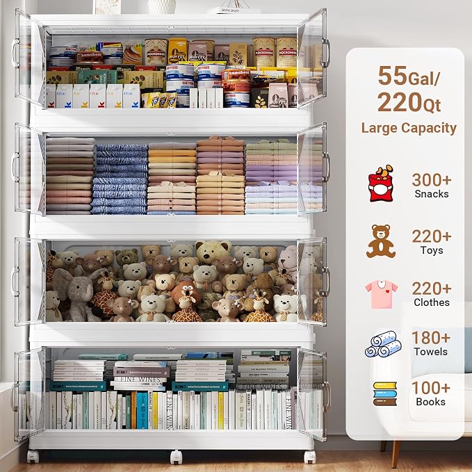 220Gal Plastic Stackable Storage Bins - Image 3