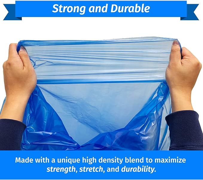Reli. SuperValue 40-45 Gallon Recycling Bags | 200 Count | Blue Trash Bags | - Image 3