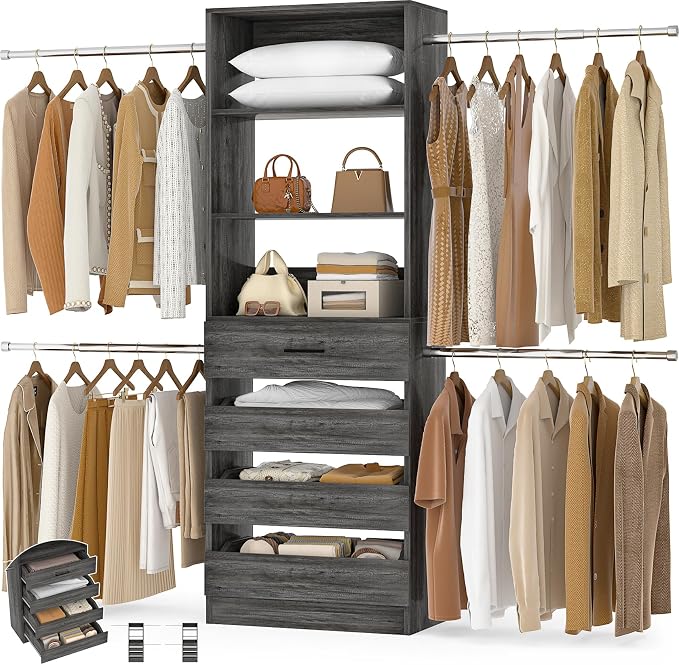 Aheaplus Closet System, 4-9 Ft Closet Organizer by Aheaplus