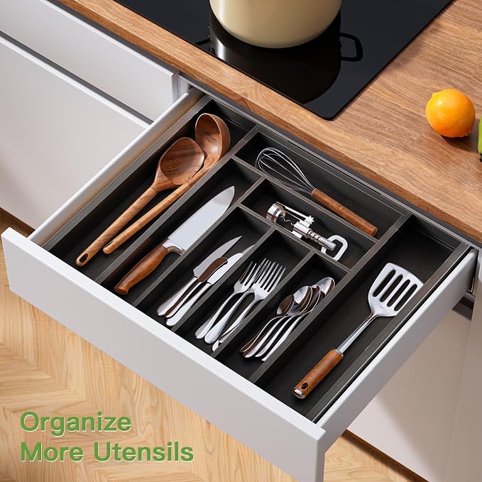 Pipishell Bamboo Expandable Drawer Organizer - Image 5