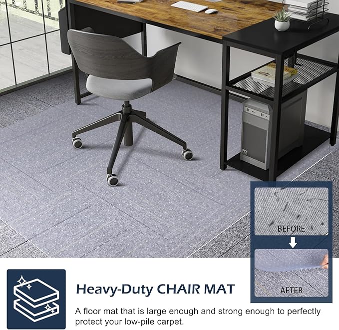 Chair Mat for Carpet, SALLOUS 46" x 60" Office Chair Mat for Carpeted Floors - Image 5