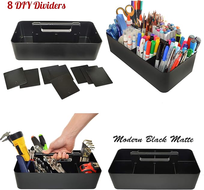 2 PACK - Portable DIY 8 Dividers Durable Plastic Tote Tool & Supply Cleaning - Image 4