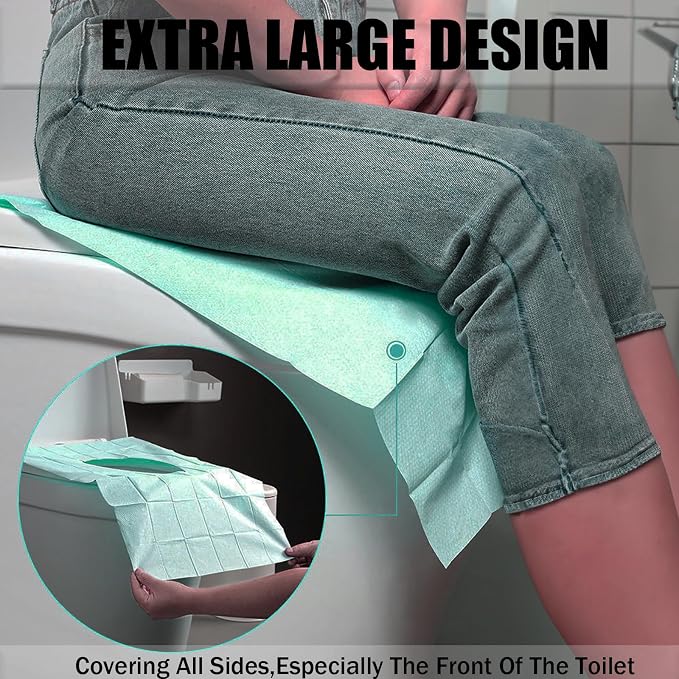 80 Pack Toilet Seat Covers Disposable 16x24 Inch XL Portable Toilet Liners - Image 5