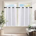 PONY DANCE White Room Darkening Short Curtains, 60% Blackout Drapes Thermal by PONYDANCE