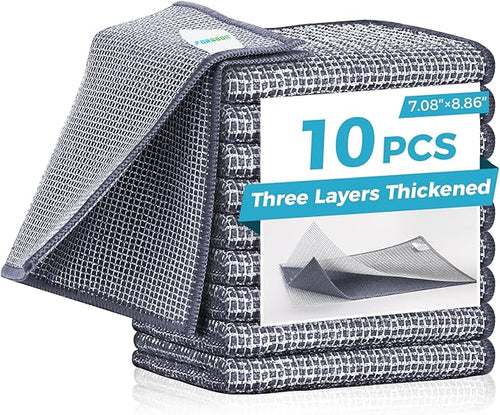10 Pcs New Upgrade 3-Layer Non Scratch Wire Dishcloth, Wire Dishwashing Rag by Unknown