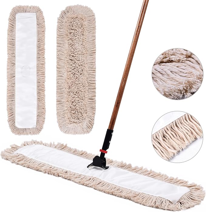 Matthew Cleaning 36'' Cotton Dust Mop Refill Washable Thick Tufted Replacement - Image 2