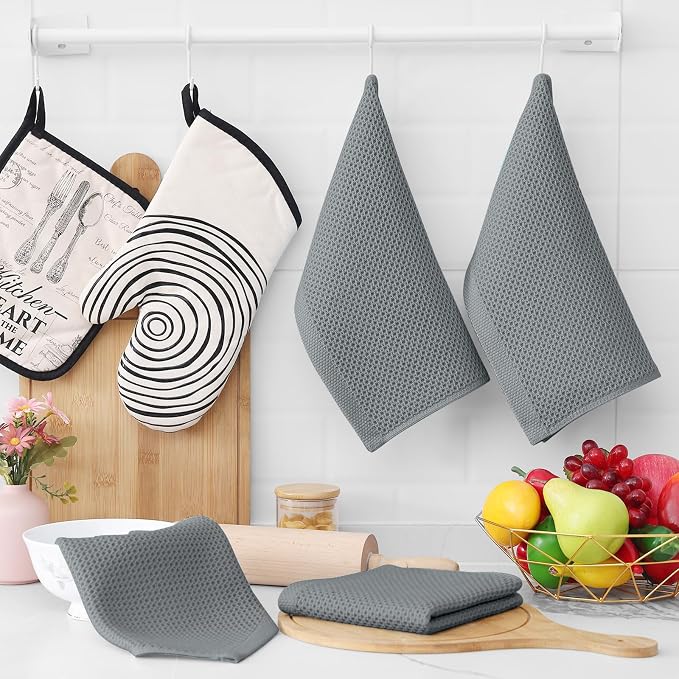 Homaxy 100% Cotton Waffle Weave Kitchen Dish Cloths, Ultra Soft Absorbent Quick - Image 6