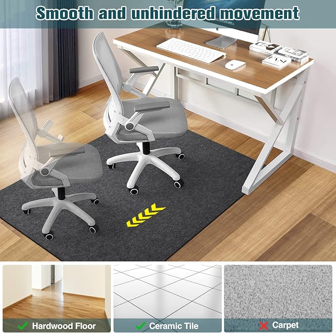 Placoot Office Chair Mat for Hardwood Floor & Tile Floor 55"x35" Desk Chair Mat - Image 4