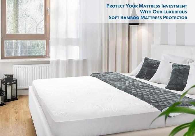PlushDeluxe Premium Bamboo Mattress Protector – Twin Size, Waterproof, & Ultra - Image 6