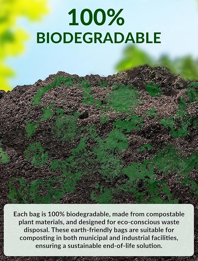 100 Count 100% Biodegradable and Compostable Trash Bags, 40-45 Gallon, 20 - Image 6