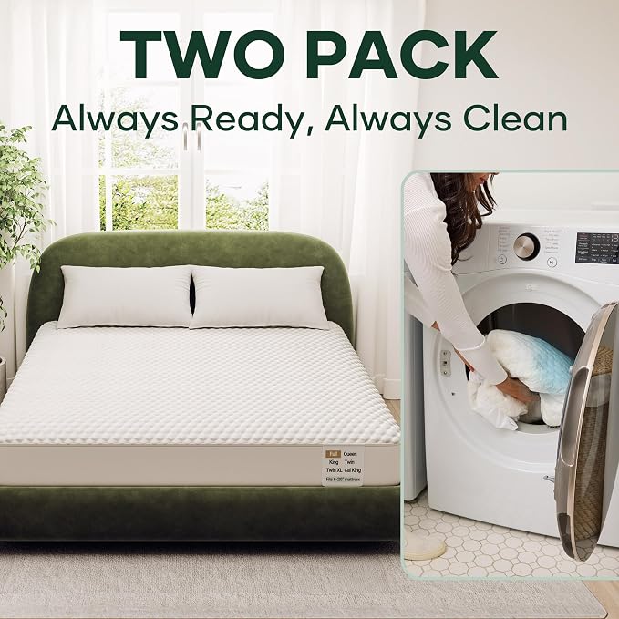 OhGeni 100% Waterproof Mattress Protector, Mini Crib-2 Pack Size Mattress Pad - Image 4