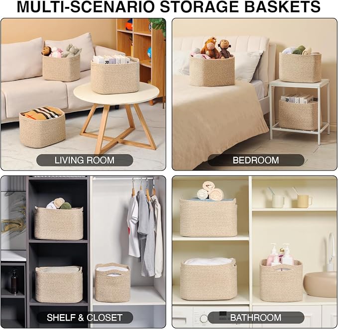Decorative Storage Baskets for Organizing Shelves, Toy Basket for Nursery - Image 5