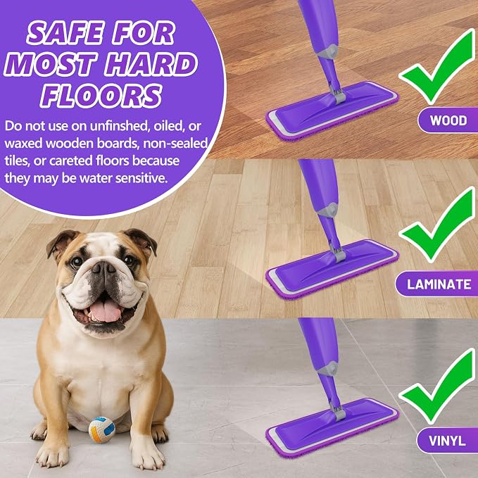 HOMTOYOU Spray Mops for Floor Cleaning: Wet Mop for Hardwood Tile Wood Laminate - Image 6
