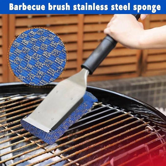Steel Wool Scrubbers Dish Kitchen Sponges Heavy-Duty Kitchen Steel Scrub Sponges - Image 5