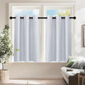 PONY DANCE Greyish White Room Darkening Kitchen Curtains 2 Panels Set, Thermal by PONYDANCE