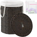 Laundry Basket with Lid Round Rattan Laundry Hamper with Lid and Handles 29.1 by SETVSON