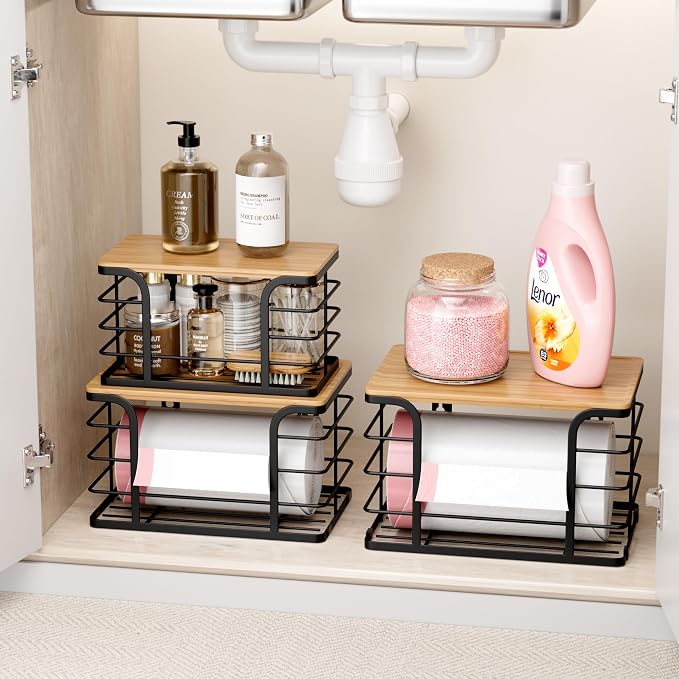 3 Pack Stackable Pantry Organizer, Stainless Steel Trash Bag Holder Dispenser - Image 6
