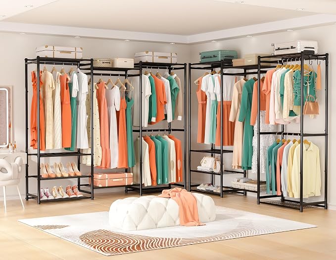 Wardrobe Closet Heavy Duty Clothes Rack, Portable Closet Organizer System - Image 6