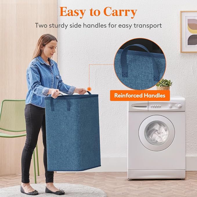Lifewit 80L Large Tall Laundry Hamper, Collapsible Laundry Basket - Image 5