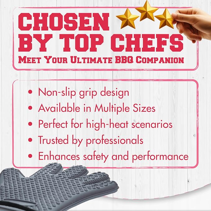 KITCHEN PERFECTION XL Silicone Smoker Oven Gloves - Image 6