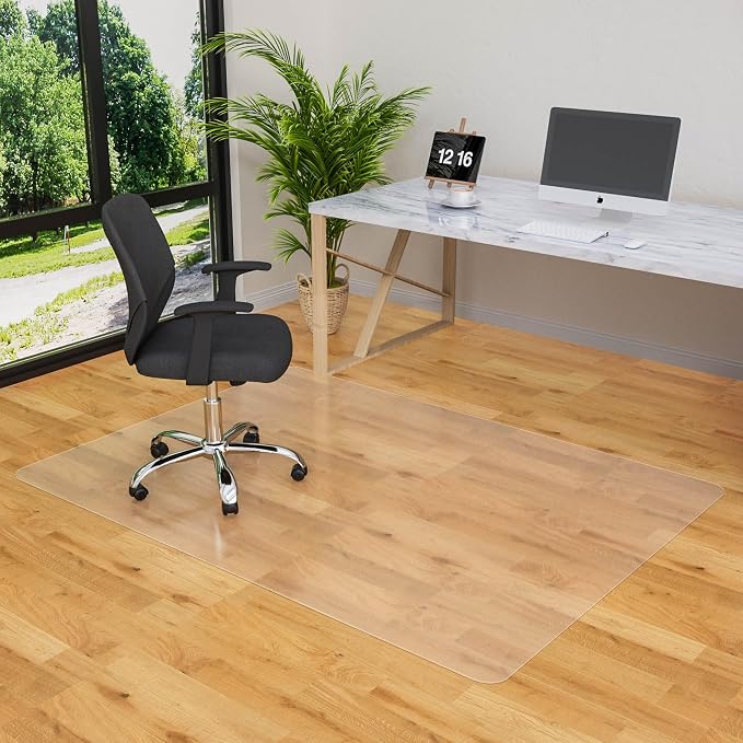 Large Office Chair Mat for Hardwood Floor- 46" x 72" Clear Computer Desk Chair - Image 8