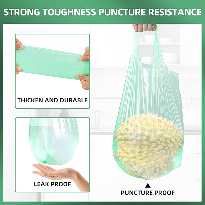 2.6 Gallon Trash Bag 150 Count, Unscented Strong Handle Tie Garbage Bags Fit 10 - Image 3