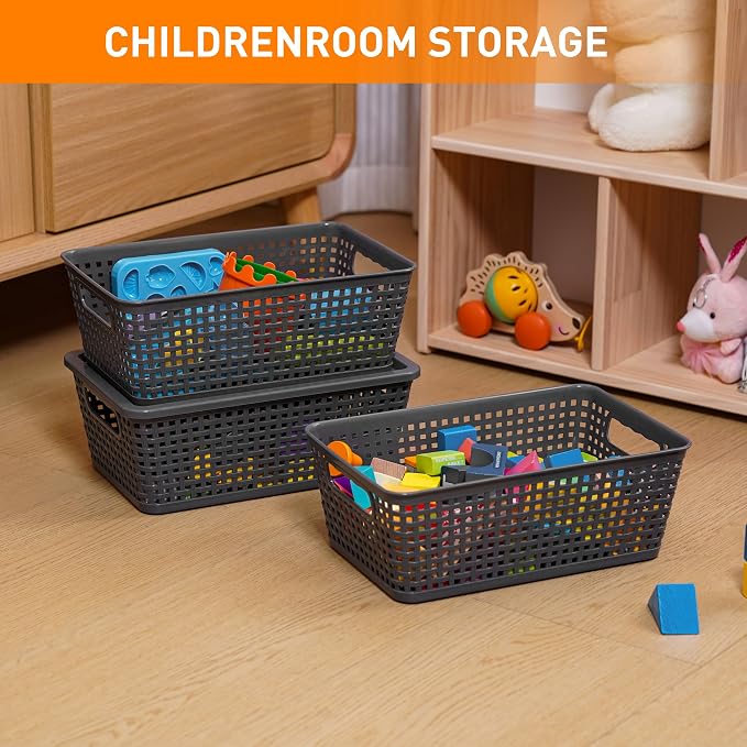 Plastic Storage Baskets With Lid, Storage Bins - Image 7
