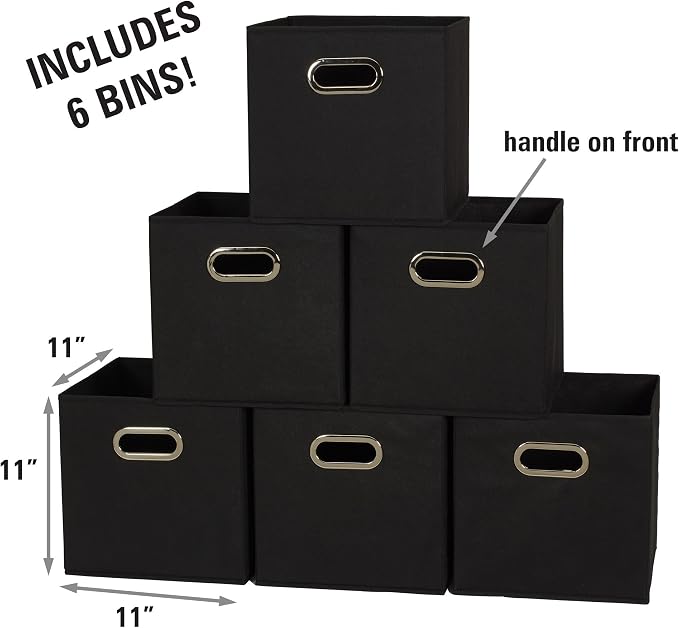 Household Essentials 80-1 Foldable Fabric Storage Bins | Set of 6 Cubby Cubes - Image 2