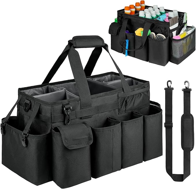 Cleaning Caddy Bag, Extra Large Cleaning Supplies Organizer by ZIOZERTT