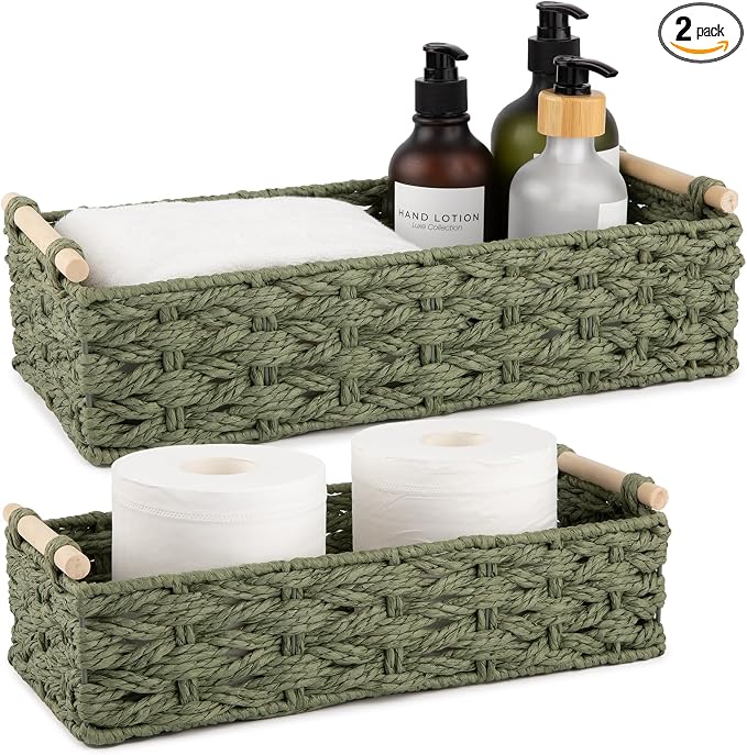 OIAHOMY Toilet Paper Baskets Handmade Paper Rope Decorative Wicker Storage Tank by MasterofSpaceOptimization