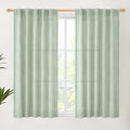 YoungsTex Sage Green Short Linen Curtains 48 Inch Length by YoungsTex